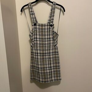 Zara Plaid/Tweed Pinafore Dress